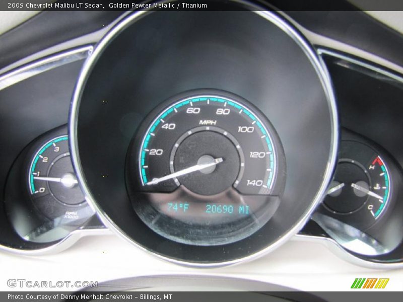 Golden Pewter Metallic / Titanium 2009 Chevrolet Malibu LT Sedan