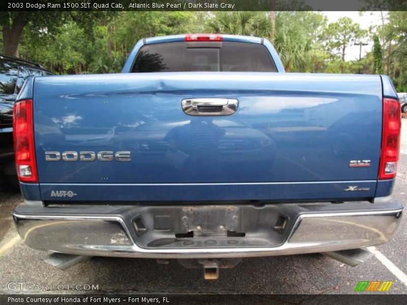 Atlantic Blue Pearl / Dark Slate Gray 2003 Dodge Ram 1500 SLT Quad Cab