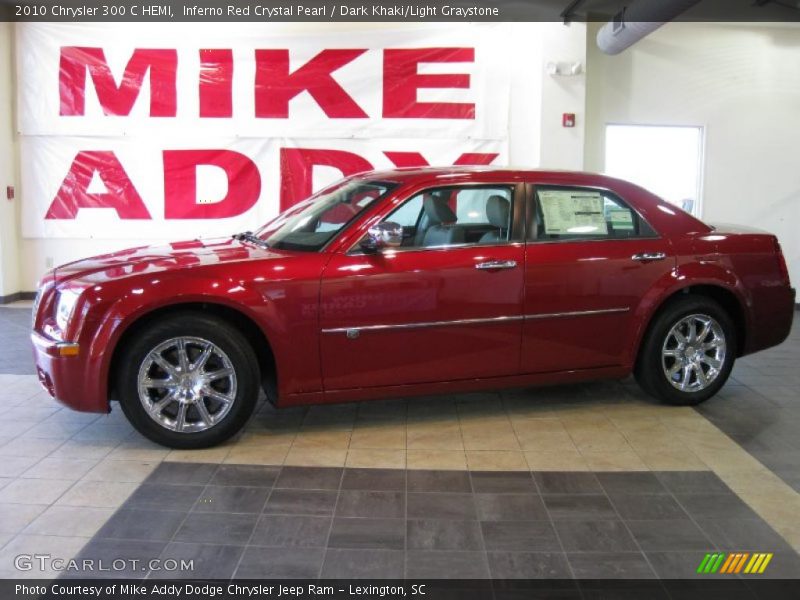Inferno Red Crystal Pearl / Dark Khaki/Light Graystone 2010 Chrysler 300 C HEMI