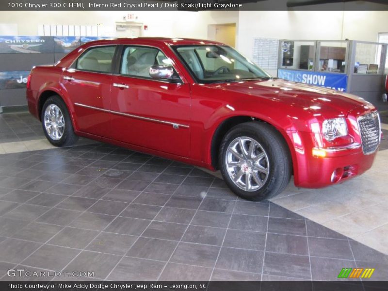 Inferno Red Crystal Pearl / Dark Khaki/Light Graystone 2010 Chrysler 300 C HEMI