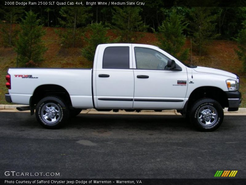 Bright White / Medium Slate Gray 2008 Dodge Ram 2500 SLT Quad Cab 4x4