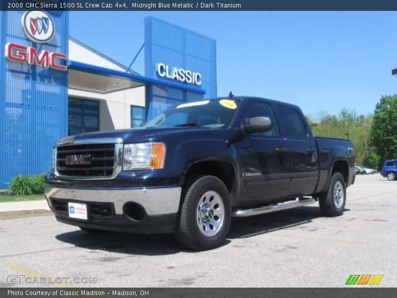 Midnight Blue Metallic / Dark Titanium 2008 GMC Sierra 1500 SL Crew Cab 4x4