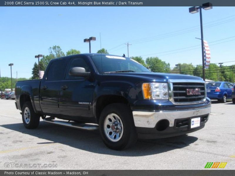 Midnight Blue Metallic / Dark Titanium 2008 GMC Sierra 1500 SL Crew Cab 4x4