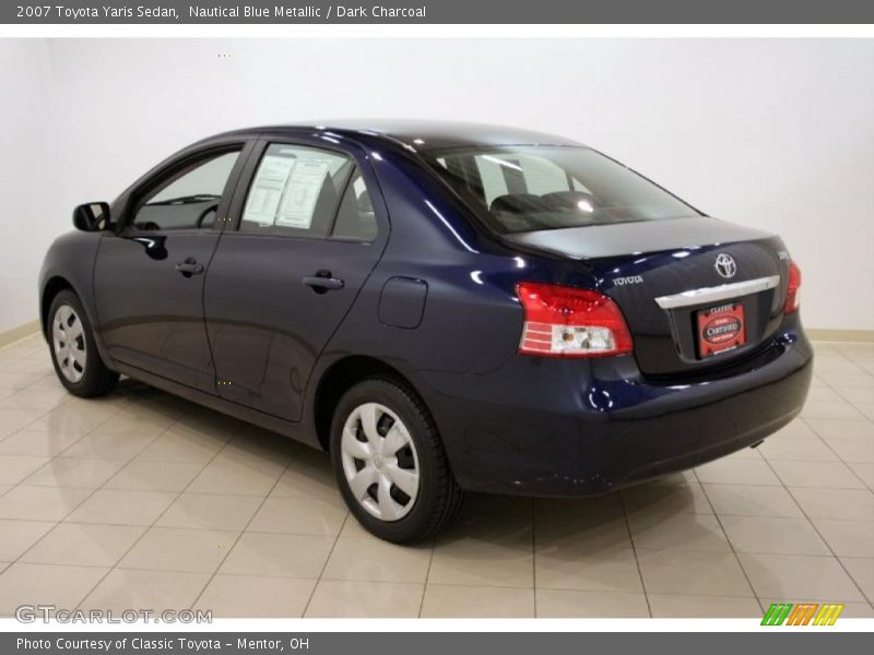 Nautical Blue Metallic / Dark Charcoal 2007 Toyota Yaris Sedan