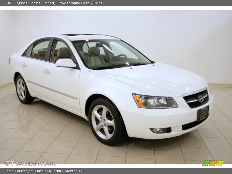 Powder White Pearl / Beige 2008 Hyundai Sonata Limited