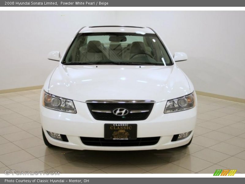 Powder White Pearl / Beige 2008 Hyundai Sonata Limited