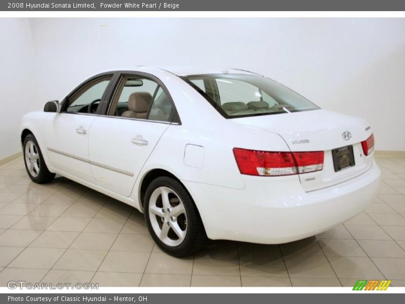 Powder White Pearl / Beige 2008 Hyundai Sonata Limited