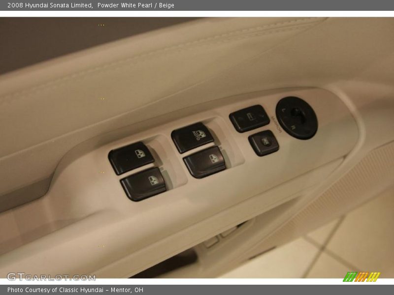Powder White Pearl / Beige 2008 Hyundai Sonata Limited