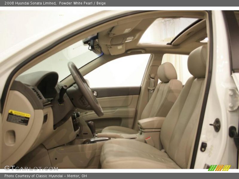 Powder White Pearl / Beige 2008 Hyundai Sonata Limited