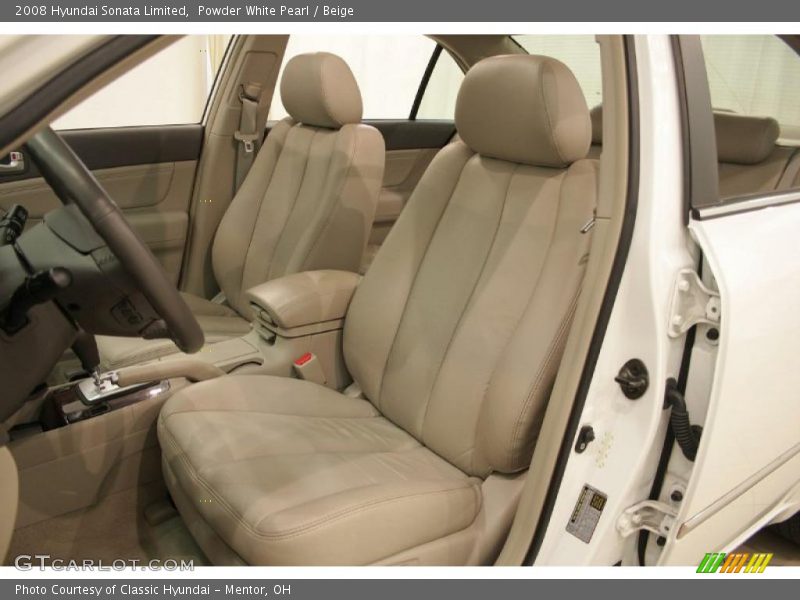 Powder White Pearl / Beige 2008 Hyundai Sonata Limited