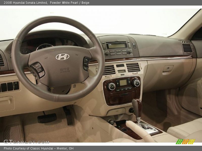 Powder White Pearl / Beige 2008 Hyundai Sonata Limited