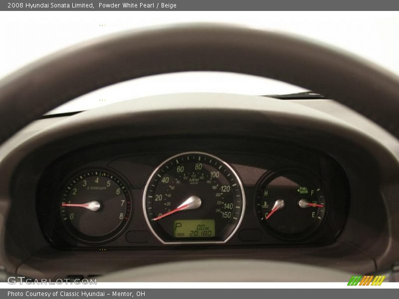 Powder White Pearl / Beige 2008 Hyundai Sonata Limited