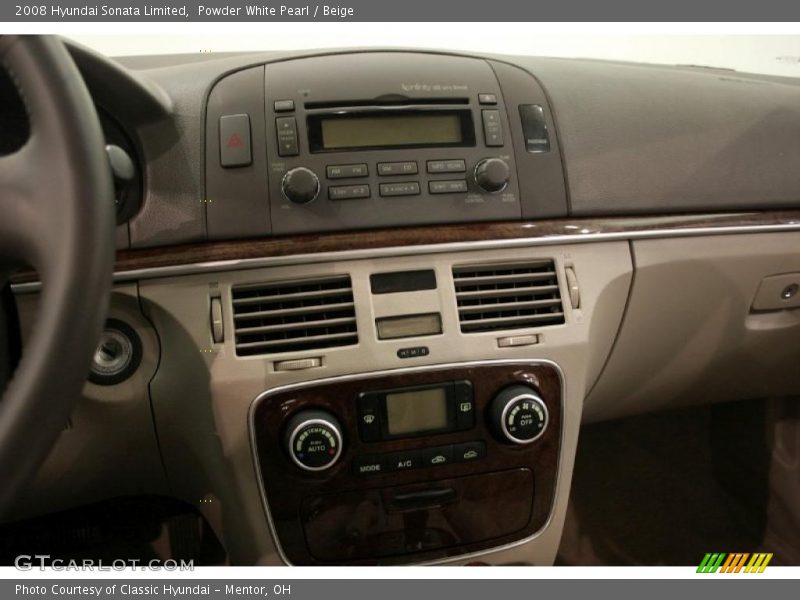 Powder White Pearl / Beige 2008 Hyundai Sonata Limited