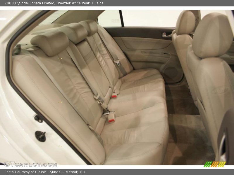 Powder White Pearl / Beige 2008 Hyundai Sonata Limited