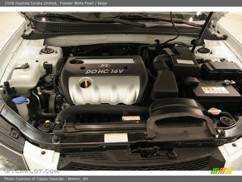 Powder White Pearl / Beige 2008 Hyundai Sonata Limited