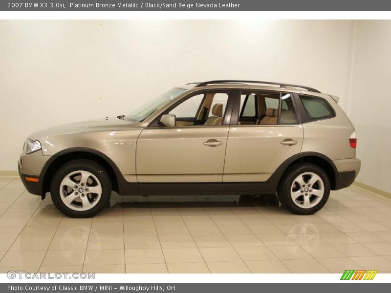 Platinum Bronze Metallic / Black/Sand Beige Nevada Leather 2007 BMW X3 3.0si