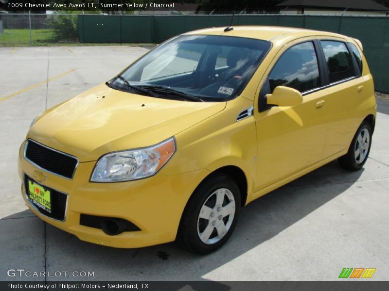 Summer Yellow / Charcoal 2009 Chevrolet Aveo Aveo5 LT