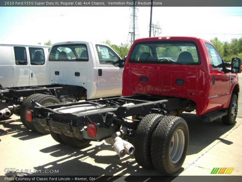 Vermillion Red / Medium Stone 2010 Ford F350 Super Duty XL Regular Cab 4x4 Chassis