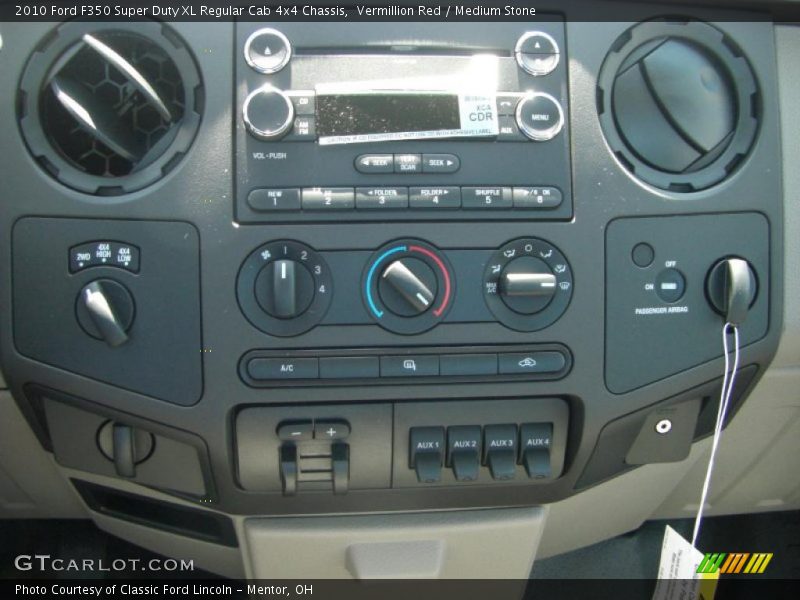 Vermillion Red / Medium Stone 2010 Ford F350 Super Duty XL Regular Cab 4x4 Chassis