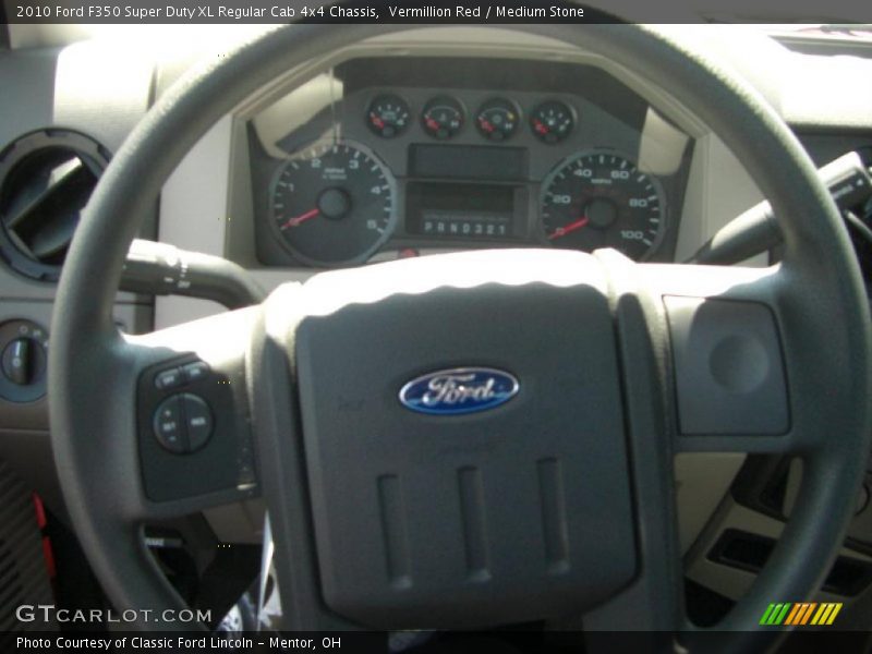 Vermillion Red / Medium Stone 2010 Ford F350 Super Duty XL Regular Cab 4x4 Chassis