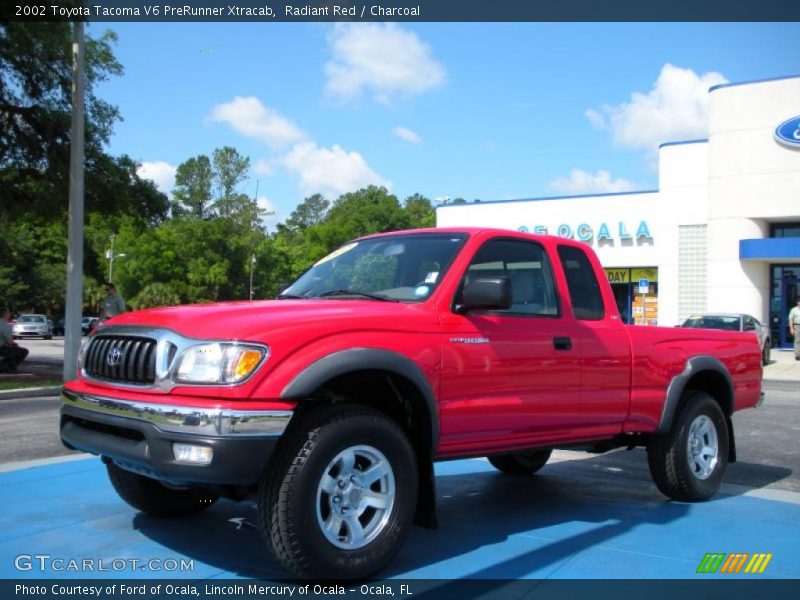 Radiant Red / Charcoal 2002 Toyota Tacoma V6 PreRunner Xtracab