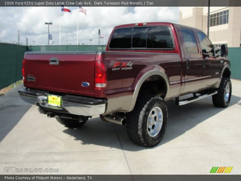 Dark Toreador Red Metallic / Tan 2006 Ford F250 Super Duty Lariat Crew Cab 4x4