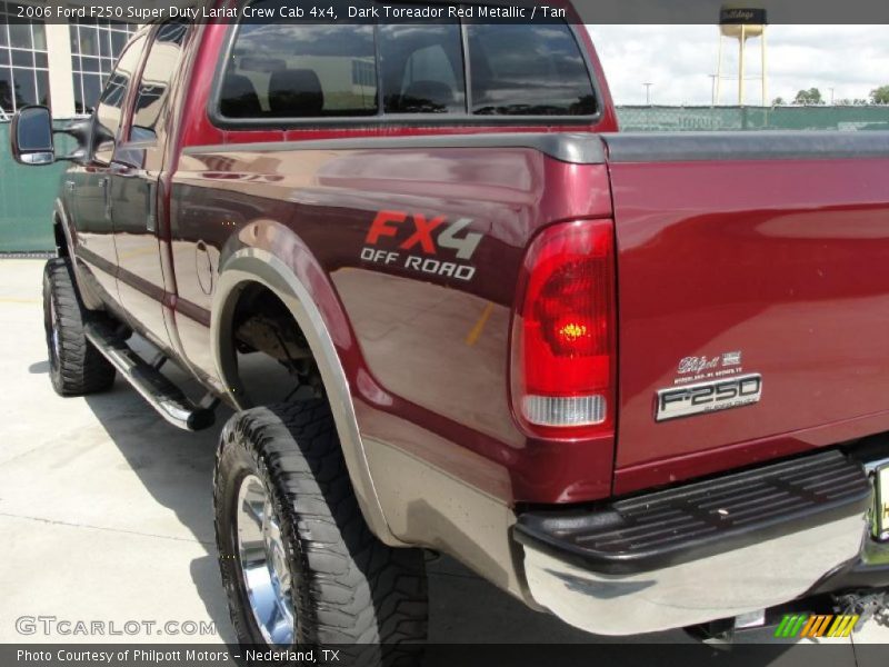 Dark Toreador Red Metallic / Tan 2006 Ford F250 Super Duty Lariat Crew Cab 4x4