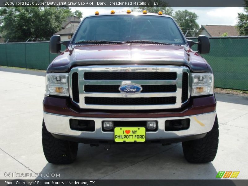 Dark Toreador Red Metallic / Tan 2006 Ford F250 Super Duty Lariat Crew Cab 4x4