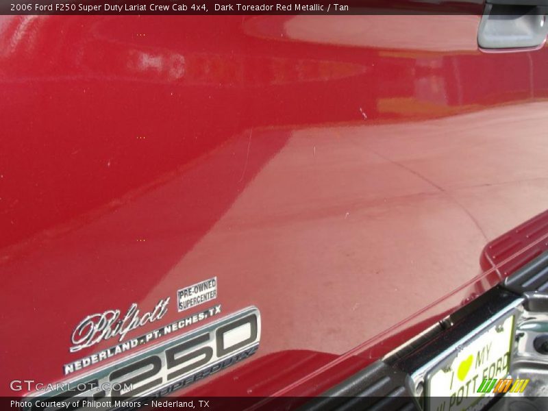 Dark Toreador Red Metallic / Tan 2006 Ford F250 Super Duty Lariat Crew Cab 4x4