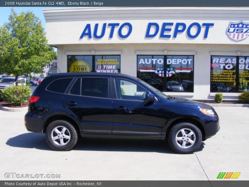 Ebony Black / Beige 2008 Hyundai Santa Fe GLS 4WD