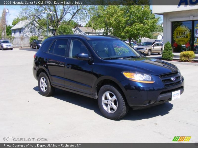 Ebony Black / Beige 2008 Hyundai Santa Fe GLS 4WD