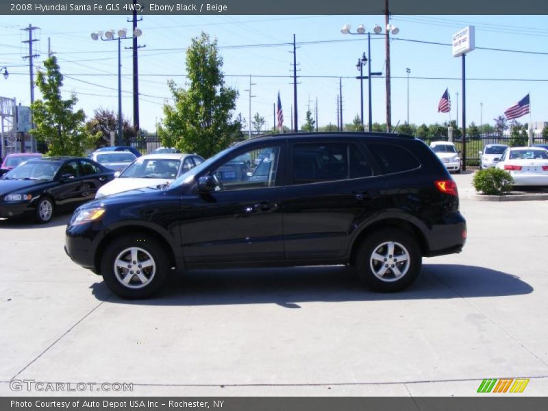 Ebony Black / Beige 2008 Hyundai Santa Fe GLS 4WD
