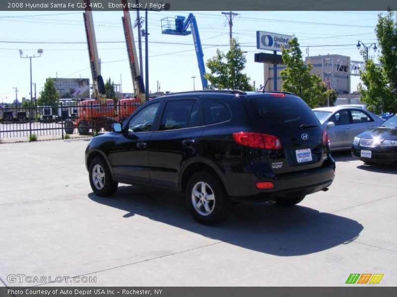 Ebony Black / Beige 2008 Hyundai Santa Fe GLS 4WD