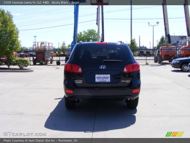 Ebony Black / Beige 2008 Hyundai Santa Fe GLS 4WD