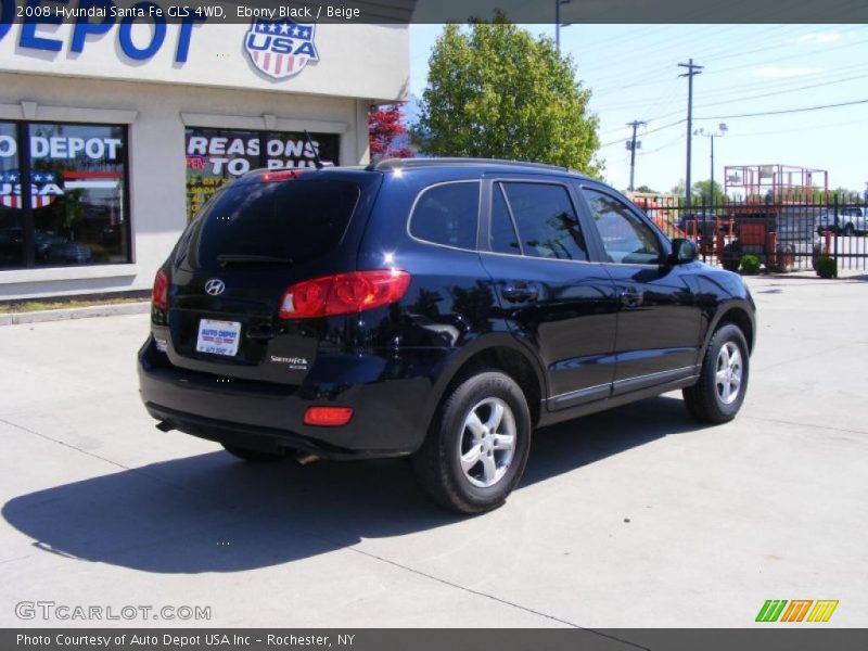 Ebony Black / Beige 2008 Hyundai Santa Fe GLS 4WD