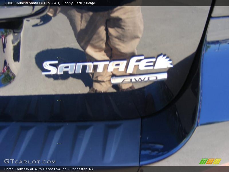 Ebony Black / Beige 2008 Hyundai Santa Fe GLS 4WD
