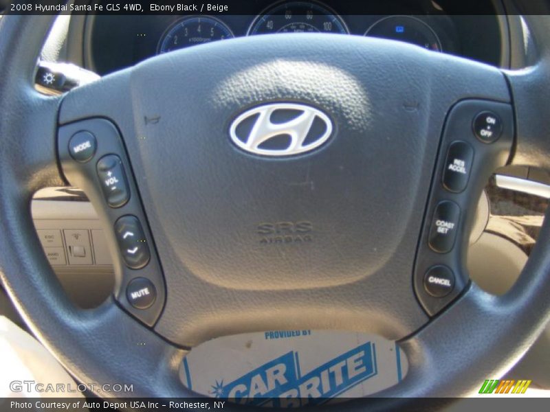 Ebony Black / Beige 2008 Hyundai Santa Fe GLS 4WD