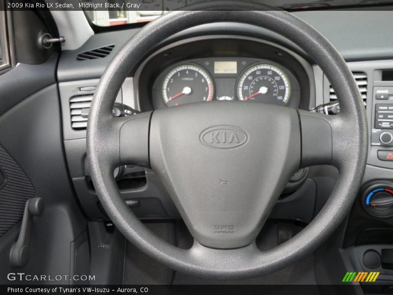 Midnight Black / Gray 2009 Kia Rio LX Sedan