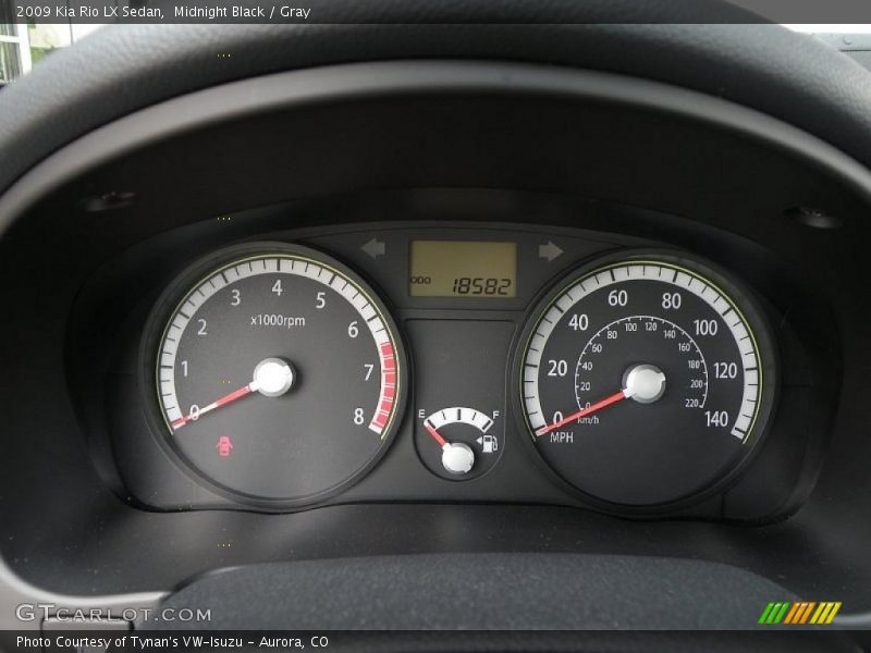 Midnight Black / Gray 2009 Kia Rio LX Sedan