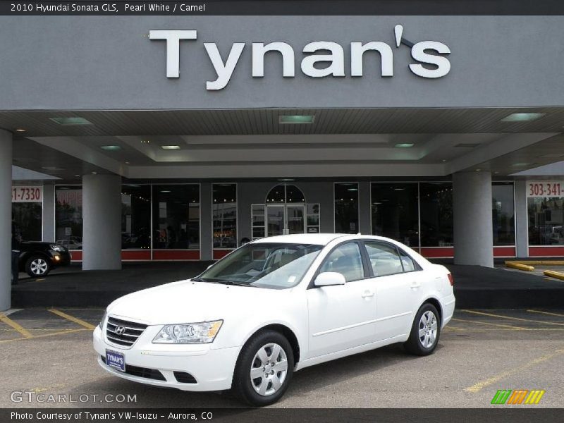 Pearl White / Camel 2010 Hyundai Sonata GLS