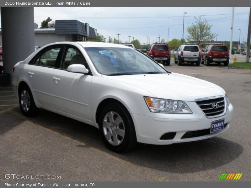 Pearl White / Camel 2010 Hyundai Sonata GLS