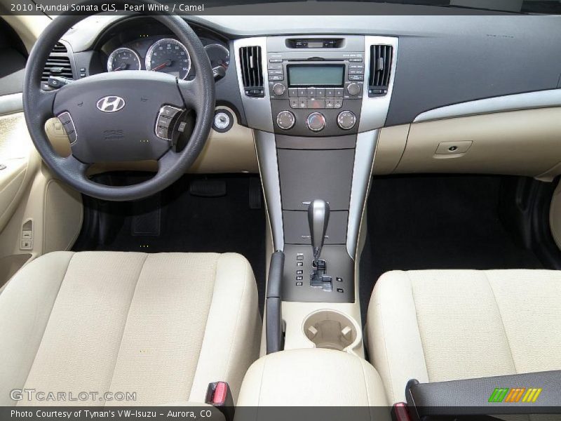 Pearl White / Camel 2010 Hyundai Sonata GLS