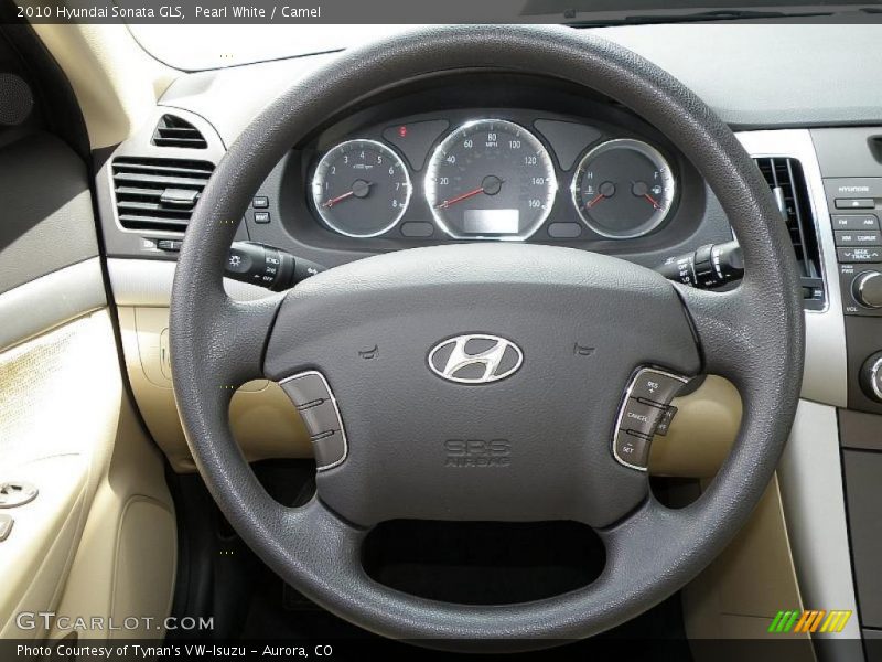 Pearl White / Camel 2010 Hyundai Sonata GLS