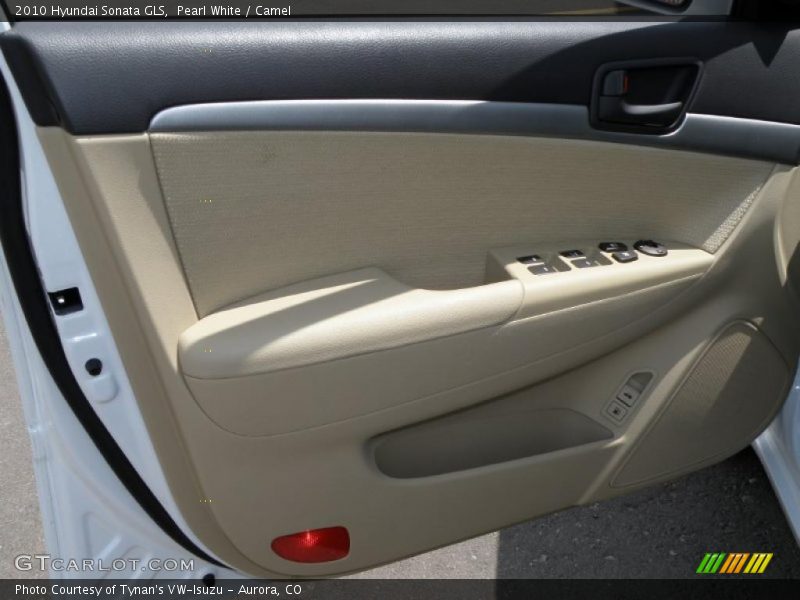 Pearl White / Camel 2010 Hyundai Sonata GLS