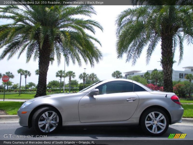 Pewter Metallic / Black/Beige 2009 Mercedes-Benz SLK 350 Roadster