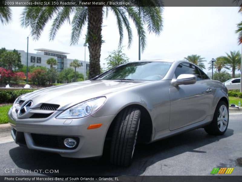 Pewter Metallic / Black/Beige 2009 Mercedes-Benz SLK 350 Roadster