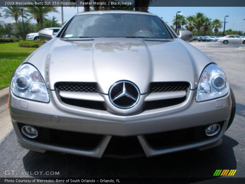 Pewter Metallic / Black/Beige 2009 Mercedes-Benz SLK 350 Roadster