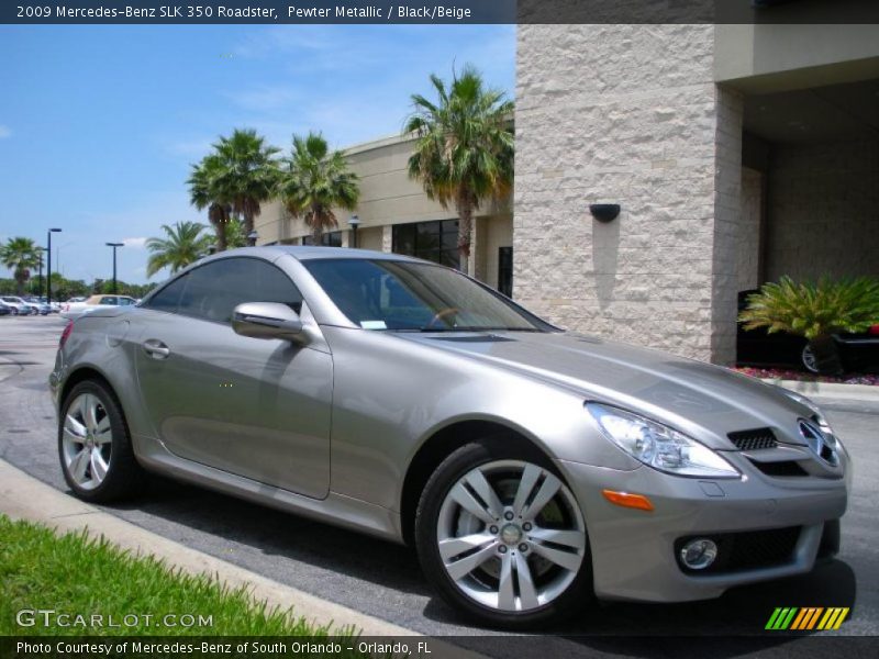 Pewter Metallic / Black/Beige 2009 Mercedes-Benz SLK 350 Roadster