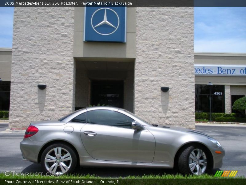 Pewter Metallic / Black/Beige 2009 Mercedes-Benz SLK 350 Roadster