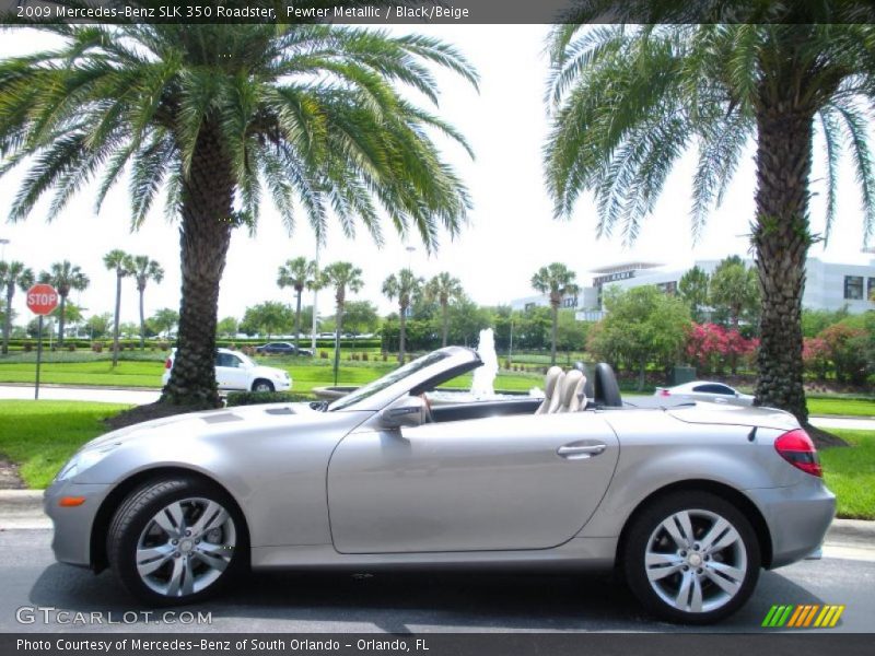 Pewter Metallic / Black/Beige 2009 Mercedes-Benz SLK 350 Roadster